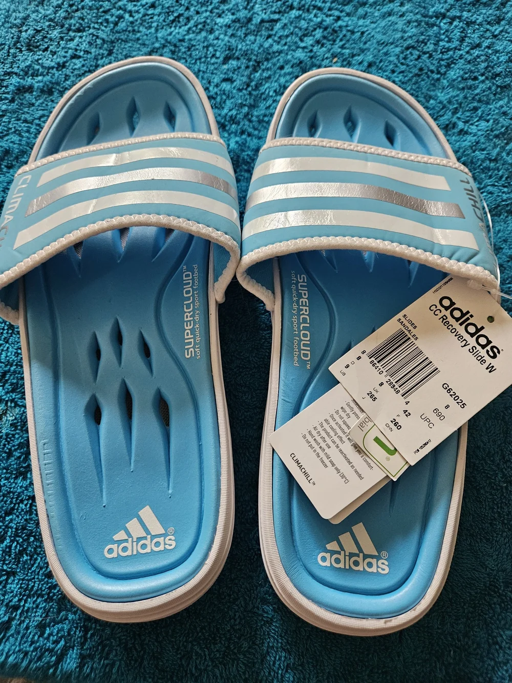 Adidas Climacool/Climachill Men’s Aqua Slide Sandals - Blue/White